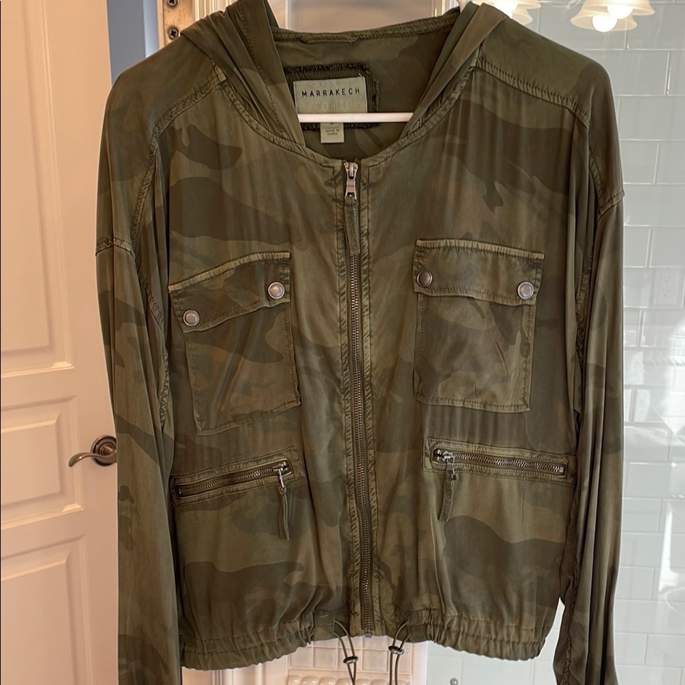 Marrakech Women's Green Camo Utility Jacket